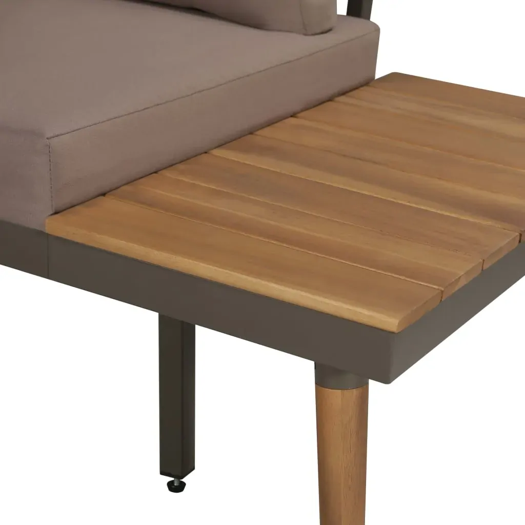 4 Piece Garden Lounge Set with Cushions Solid Acacia Wood Brown Price