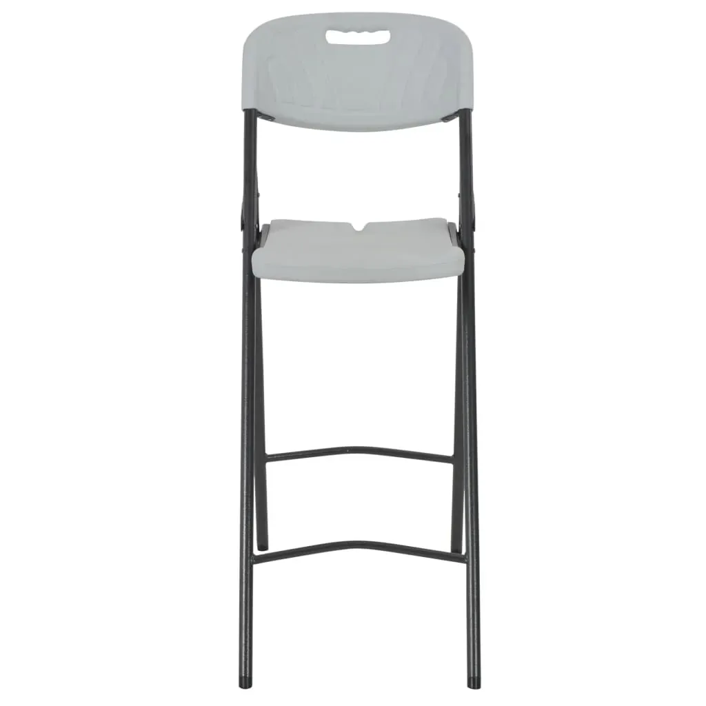 Folding Bar Chairs 2 pcs HDPE and Steel White Price