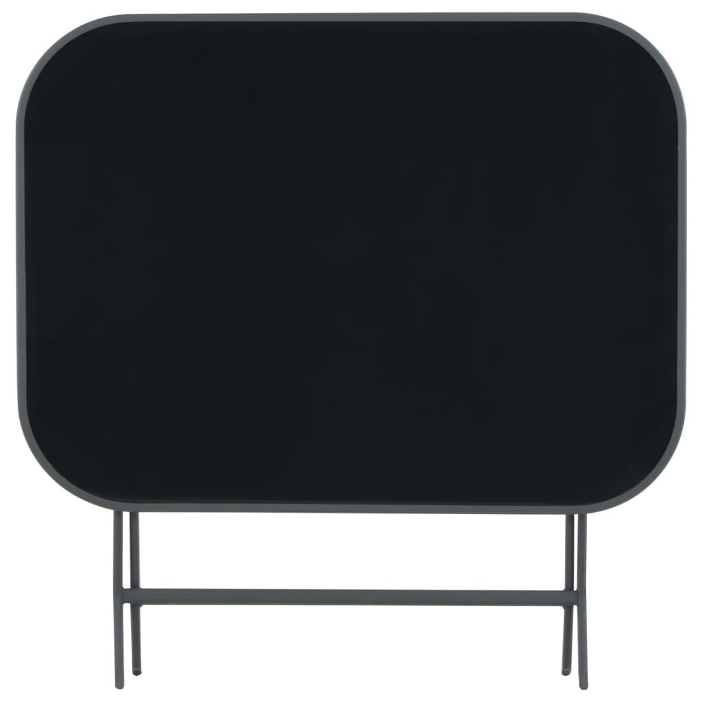 Folding Garden Table Grey 100x75x72 cm Glass and Steel Price