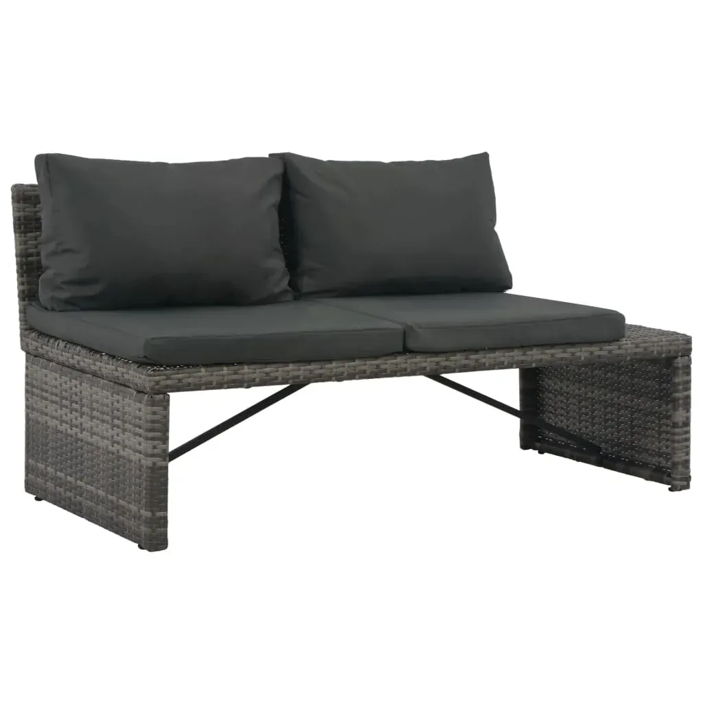 3 Piece Garden Lounge Set with Cushions Poly Rattan Grey Price