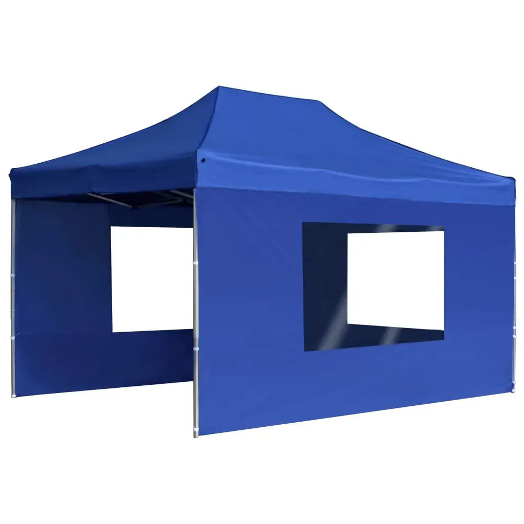 Professional Folding Party Tent with Walls Aluminium 4.5x3 m Blue Price
