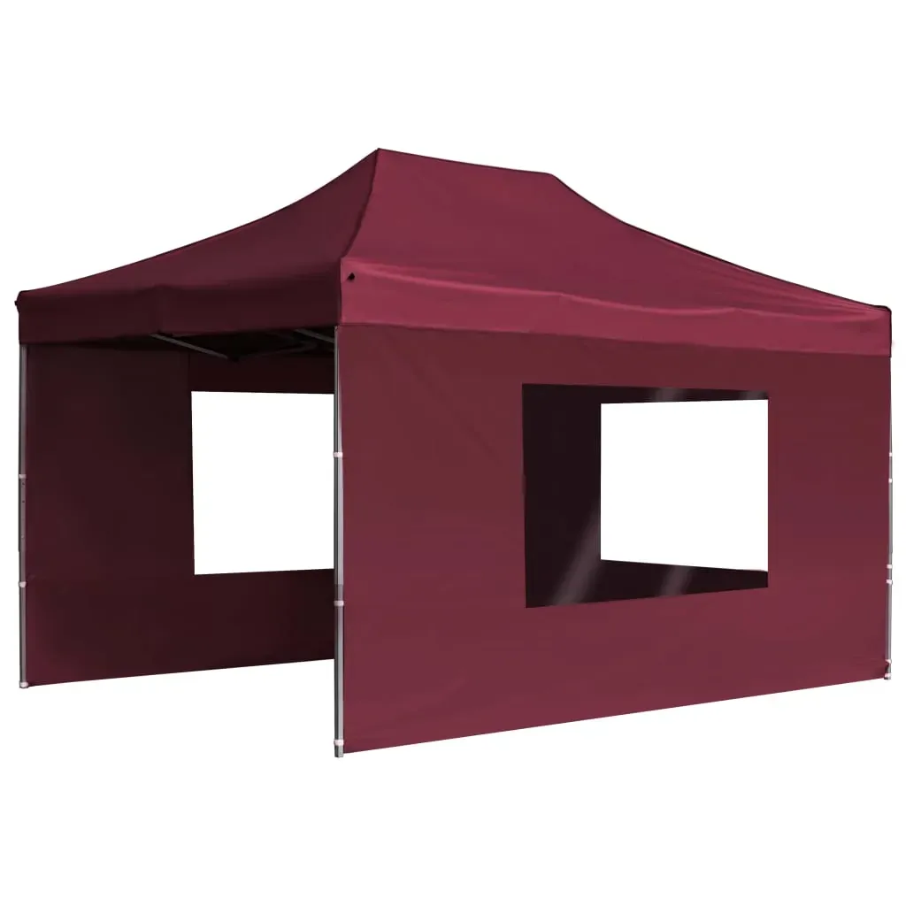 Professional Folding Party Tent with Walls Aluminium 4.5x3 m Wine Red Price