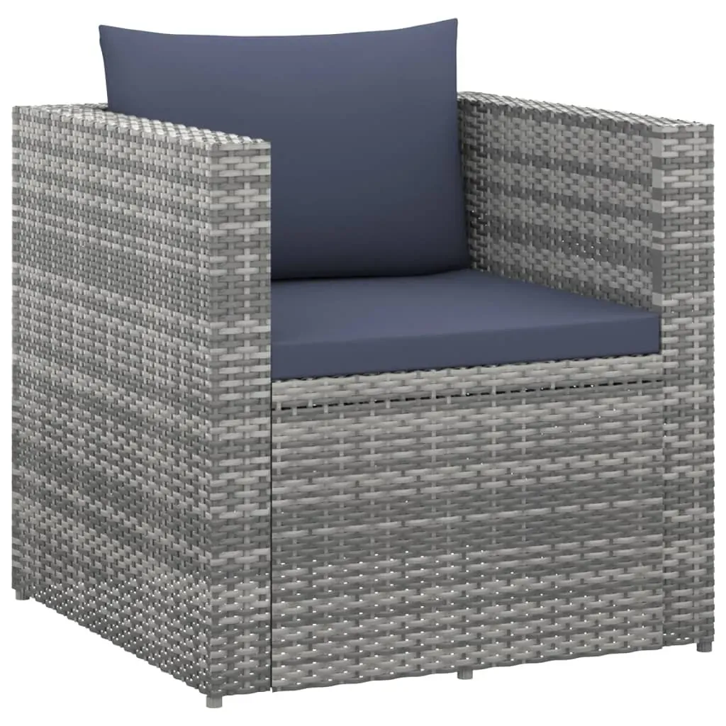 4 Piece Garden Lounge Set Poly Rattan Grey and Anthracite Price