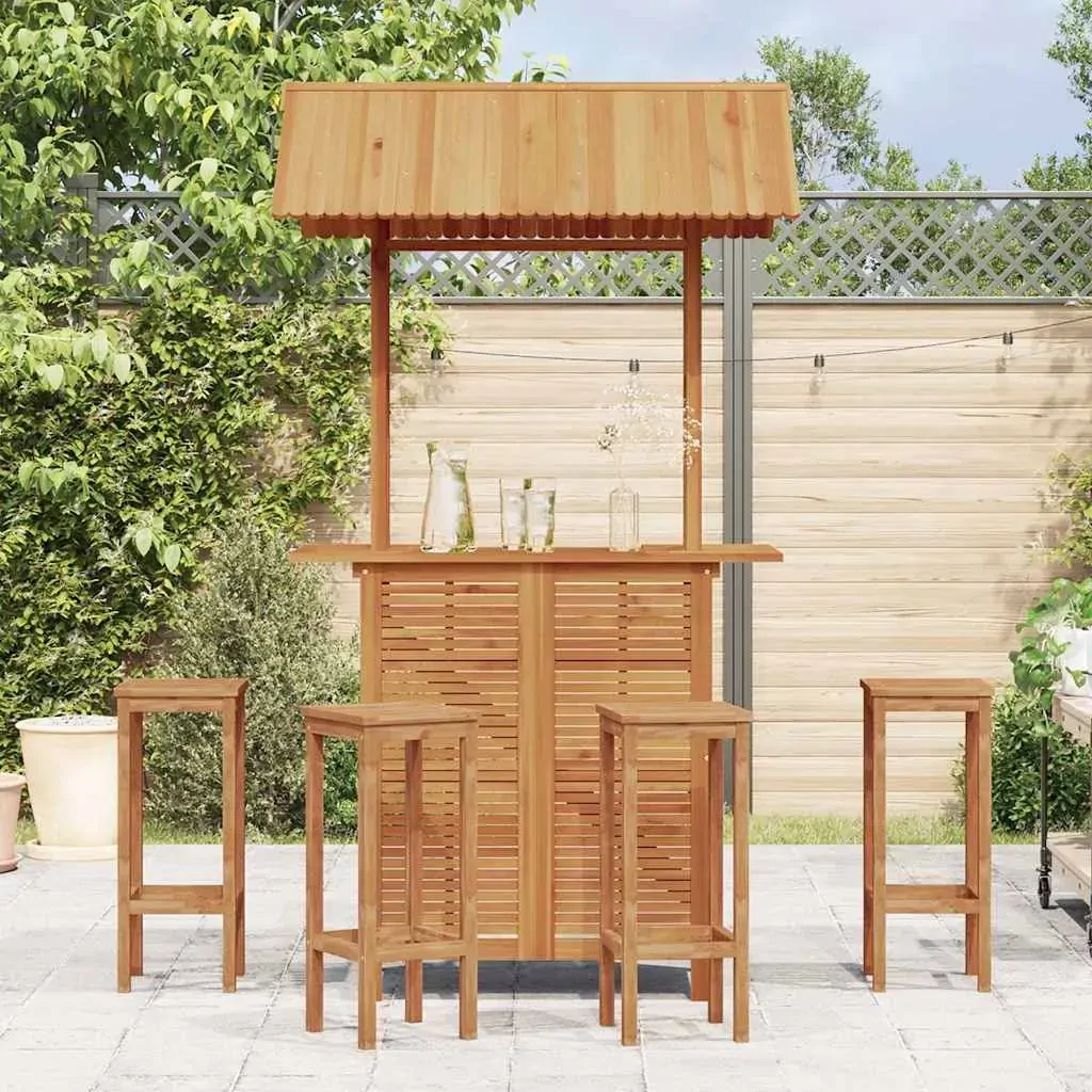 Outdoor Bar Table with Rooftop 113x106x217 cm Solid Acacia Wood Price