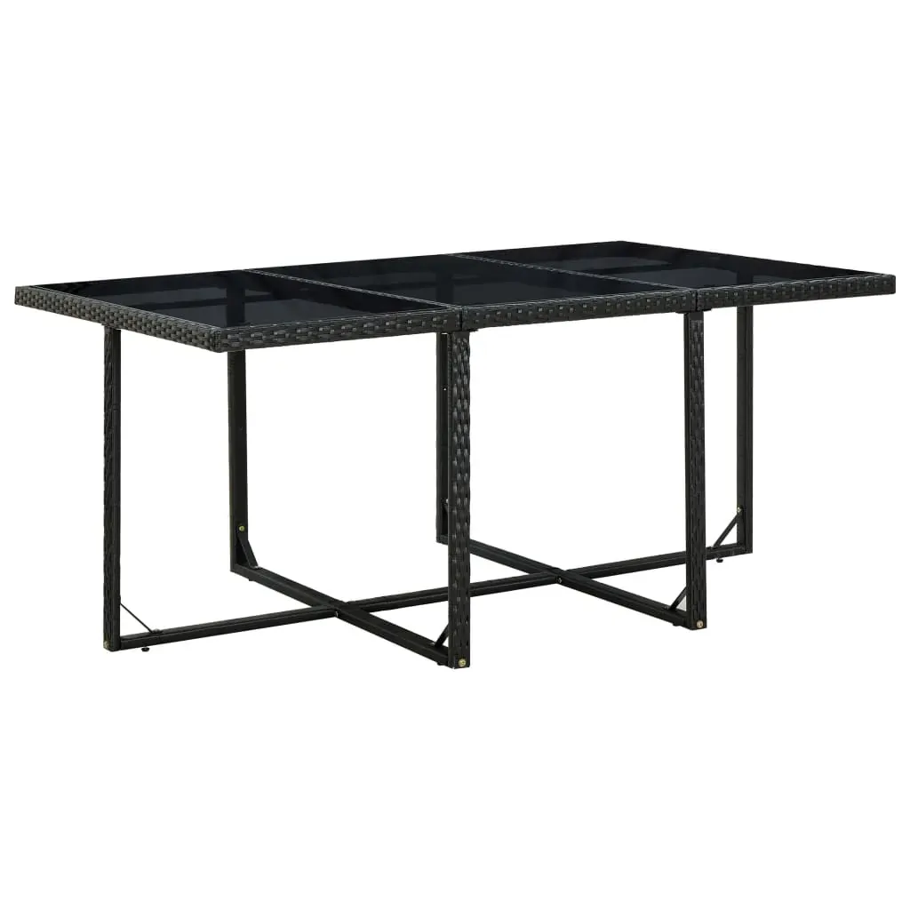 11 Piece Outdoor Dining Set with Cushions Poly Rattan Black Price
