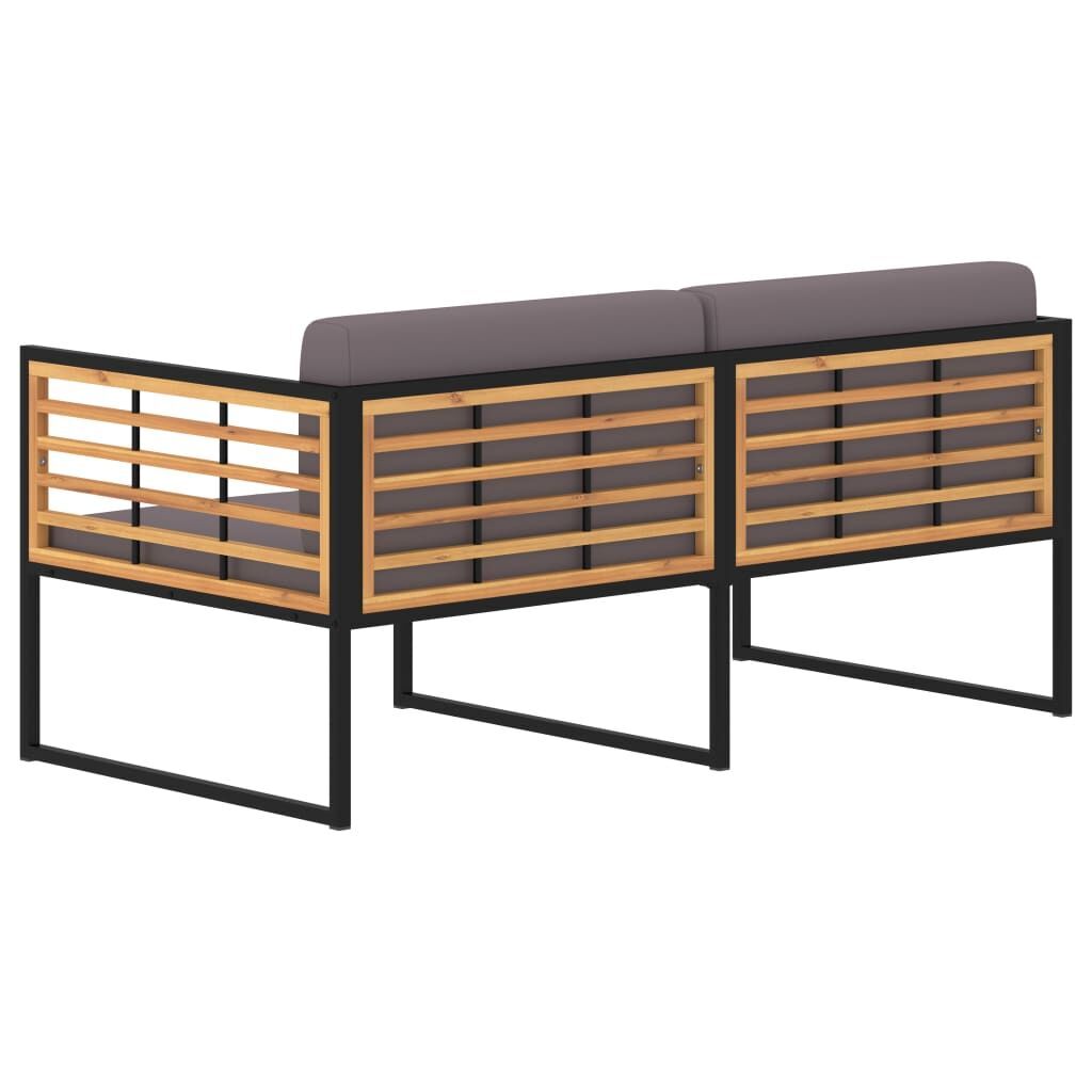 Garden Bench with Cushions 136 cm Solid Acacia Wood Dark Grey Price