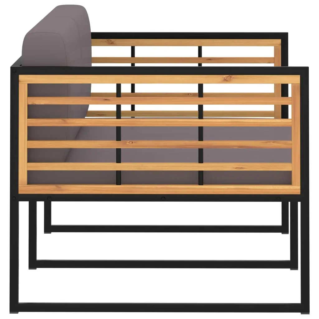 Garden Bench with Cushions 136 cm Solid Acacia Wood Dark Grey Price