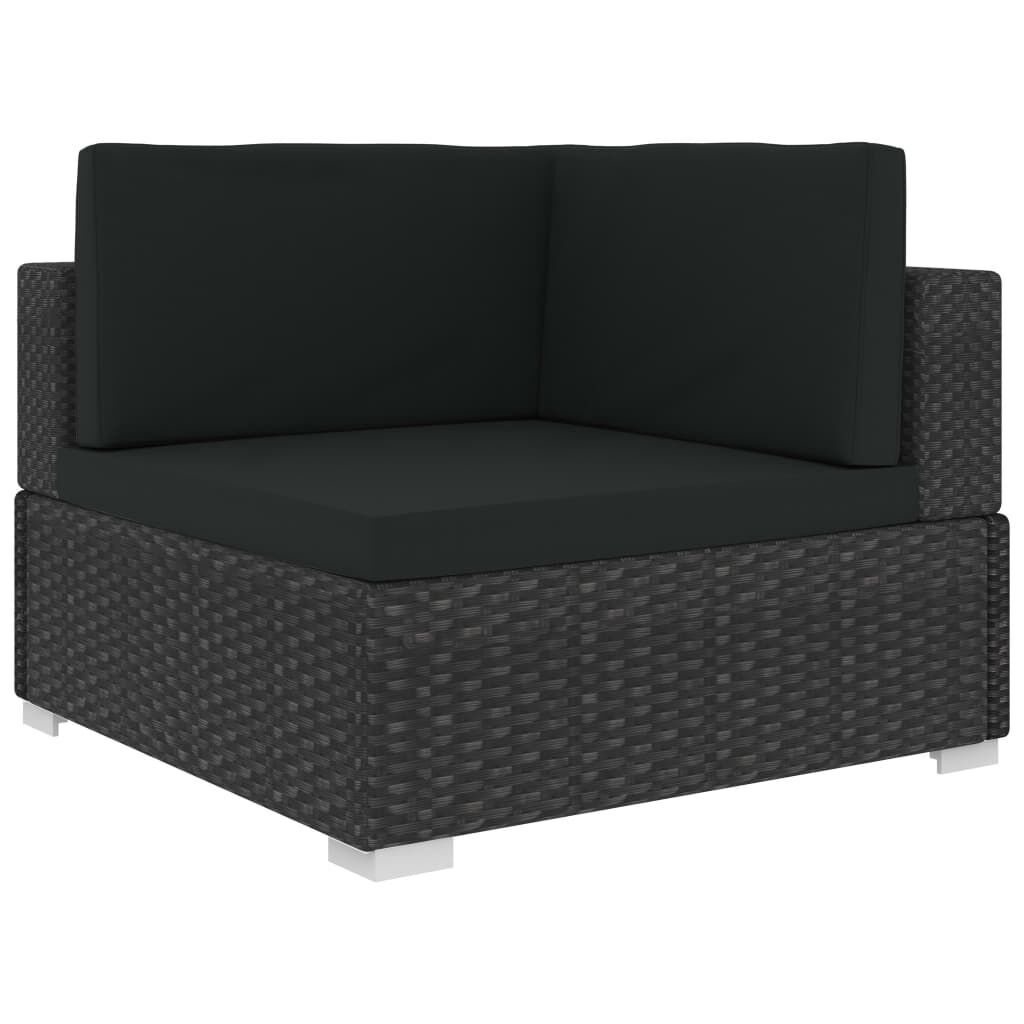 8 Piece Garden Lounge Set with Cushions Poly Rattan Black Price
