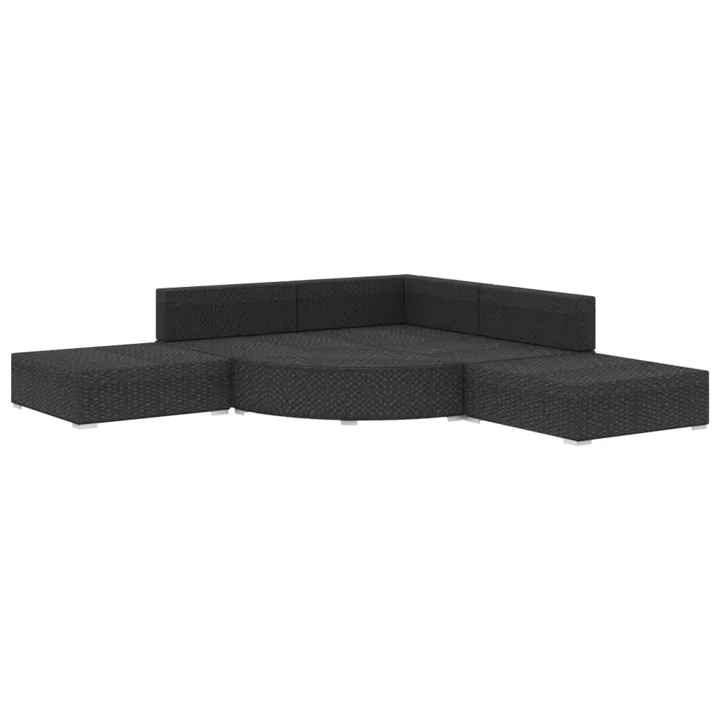 6 Piece Garden Lounge Set with Cushions Poly Rattan Black Price