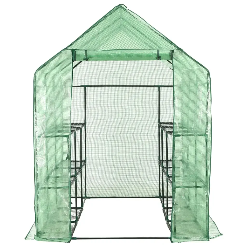 Walk-in Greenhouse with 12 Shelves Steel 143x214x196 cm Price