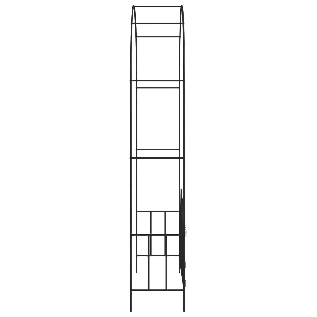 Garden Arch with Gate Black 138x40x238 cm Iron Price