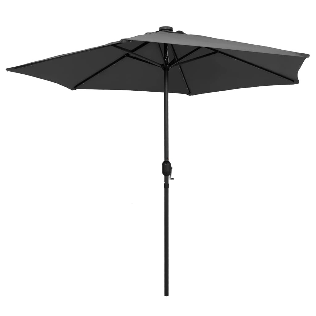 Garden Parasol with LED Lights&Aluminium Pole 270 cm Anthracite Price