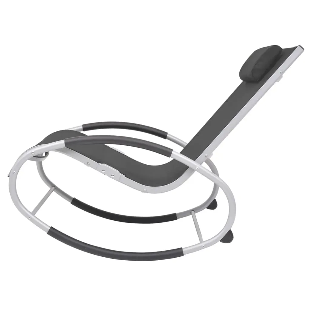 Outdoor Rocking Chair Black Textilene Price