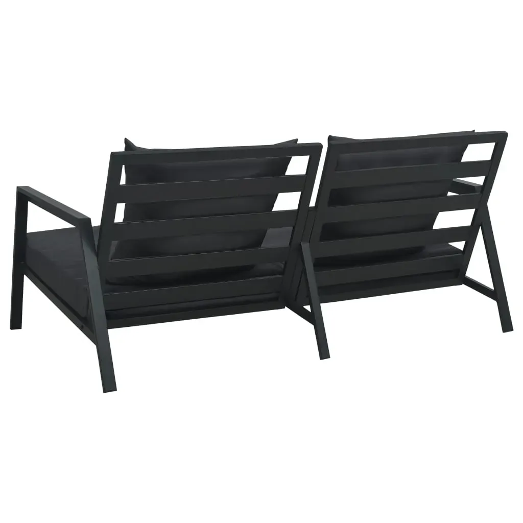 Garden 2-Seater Sofa with Cushions Dark Grey Aluminium Price