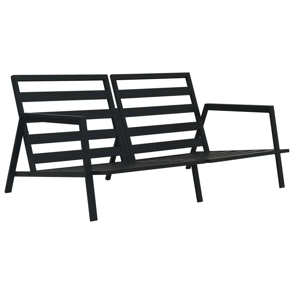 4 Piece Garden Lounge Set with Cushions Aluminium Dark Grey Price