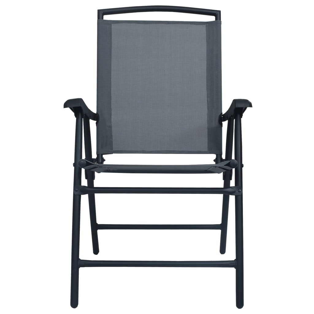 Folding Garden Chairs 2 pcs Texilene Grey Price