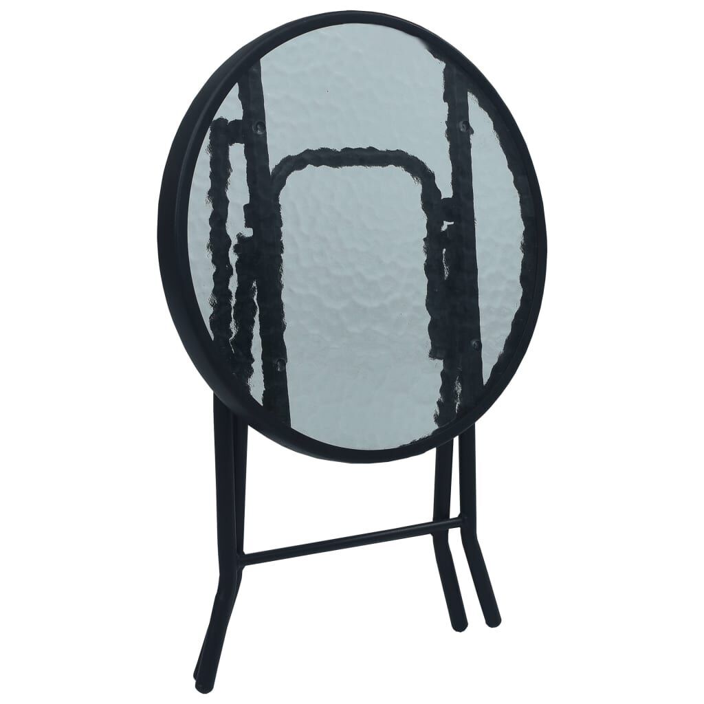 Bistro Table Black 40x46 cm Steel and Glass Price