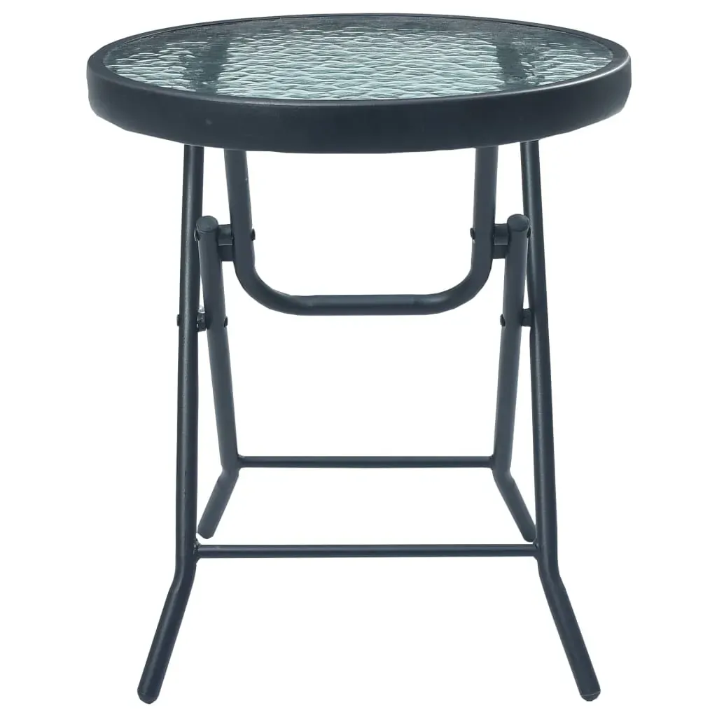 Bistro Table Black 40x46 cm Steel and Glass Price