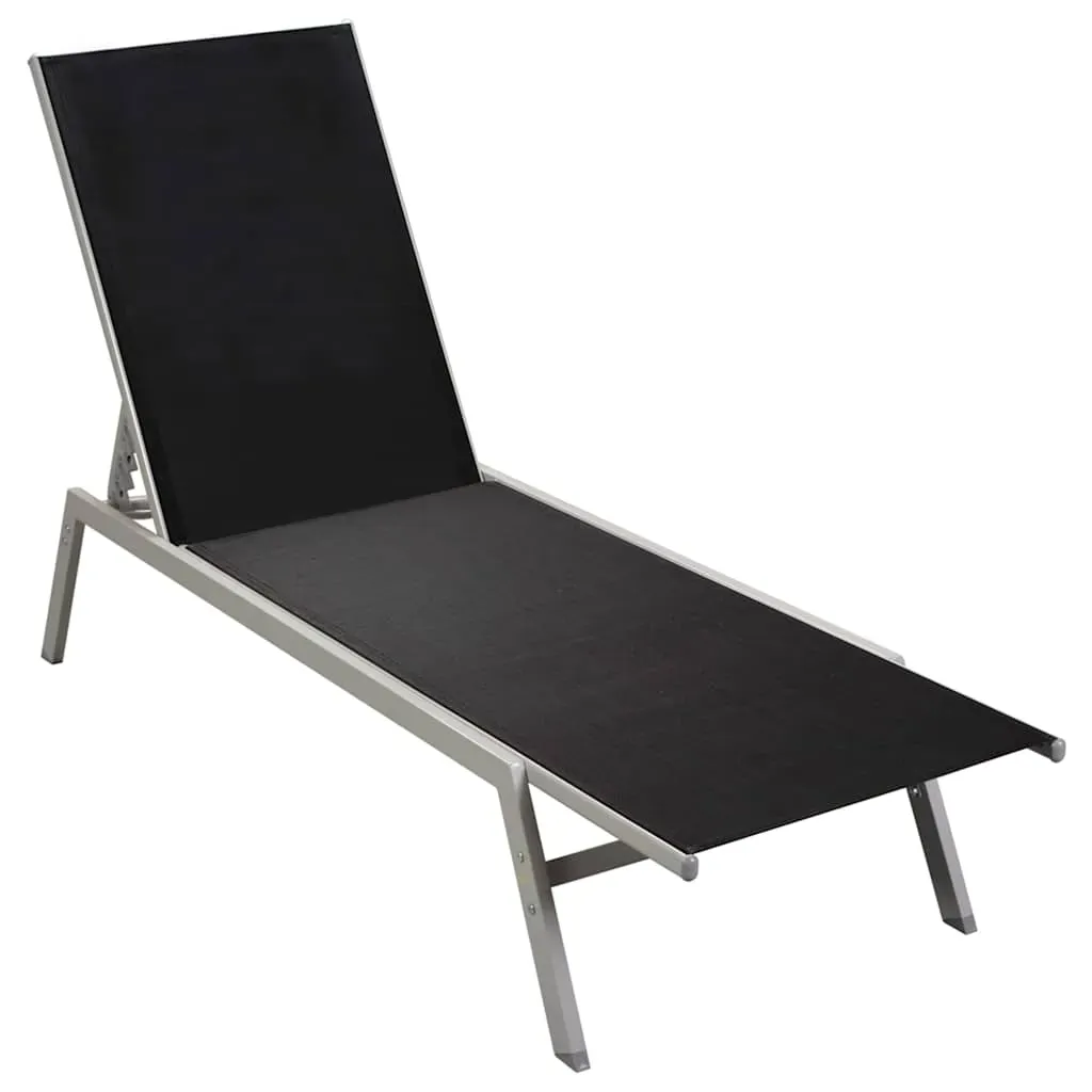 Sun Lounger Steel and Textilene Black Price