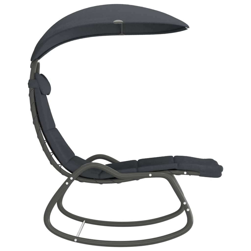 Garden Swing Chair Grey 160x80x195 cm Fabric Price
