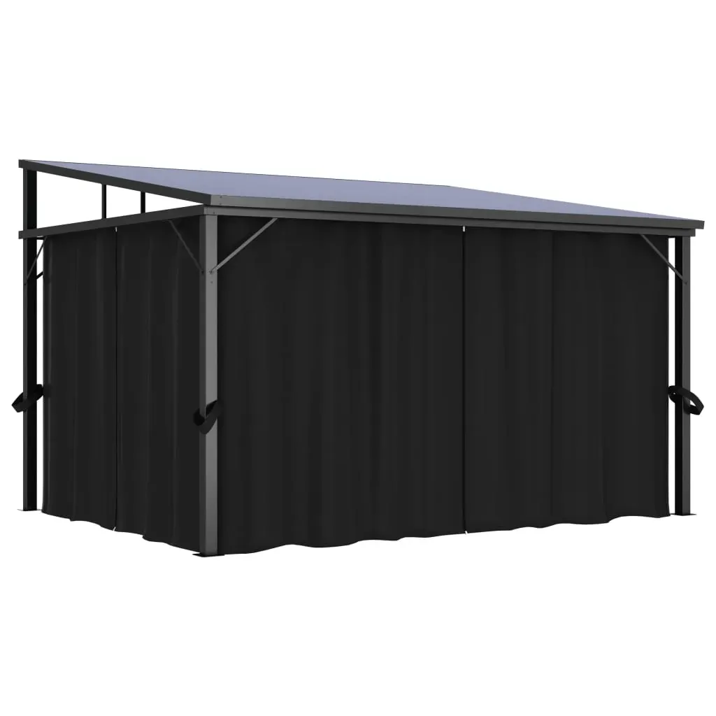 Gazebo with Curtain 405x294x244 cm Anthracite Price