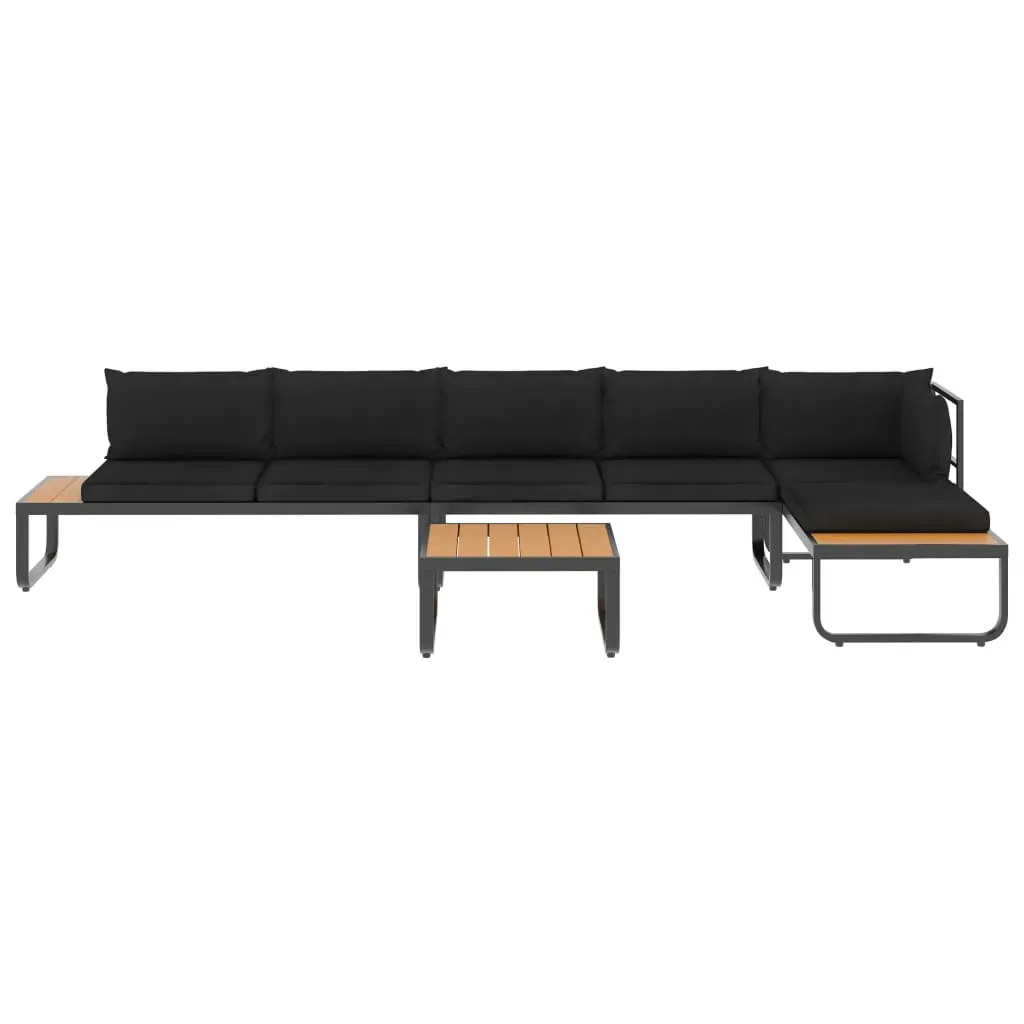 4 Piece Garden Corner Sofa Set with Cushions Aluminium and WPC Price