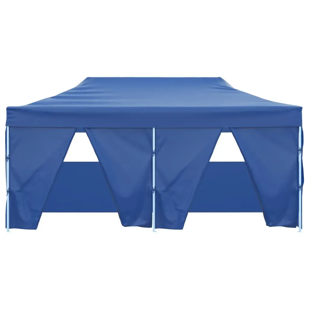 Professional Folding Party Tent with 4 Sidewalls 3x6 m Steel Blue Price