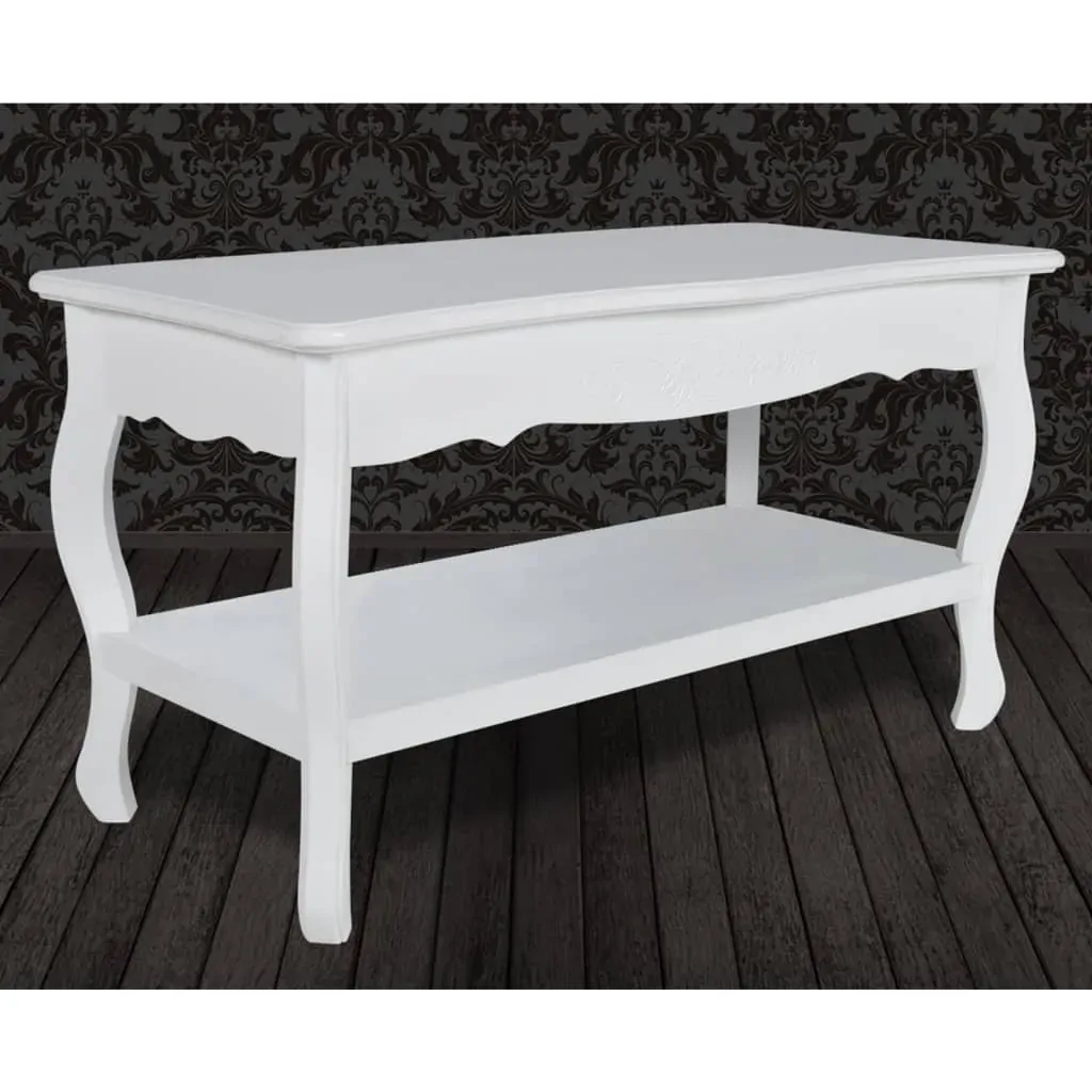 Coffee Table 2 Tiers MDF White Price