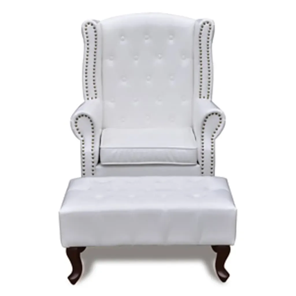 Armchair with Ottoman White Price