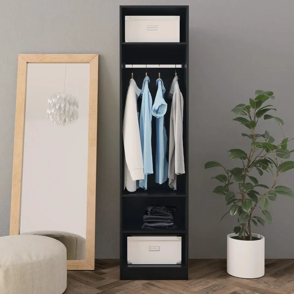 Wardrobe Black 50x50x200 cm Engineered Wood Price