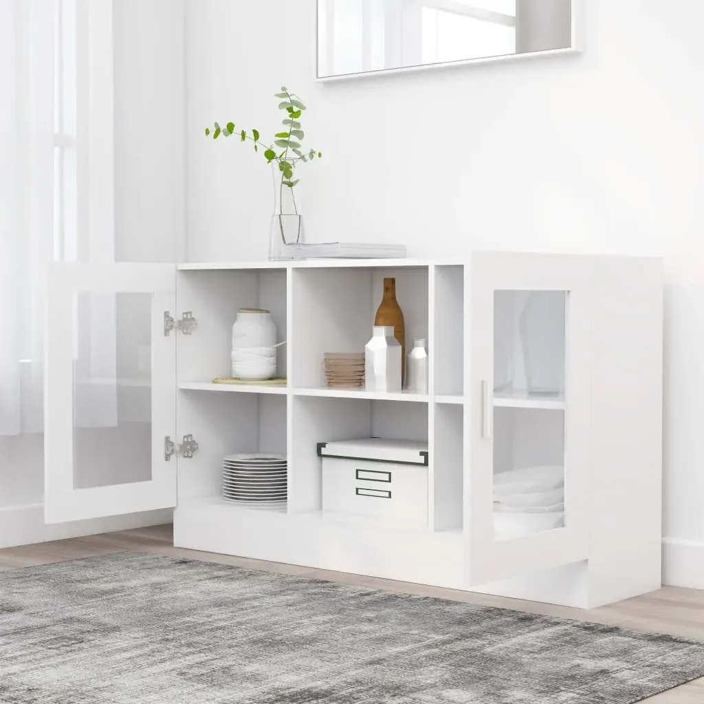 Vitrine Cabinet White 120x30.5x70 cm Engineered Wood Price