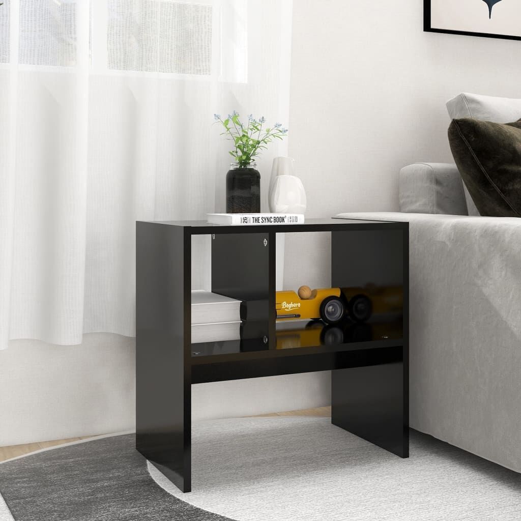 Side Table Black 50x30x50 cm Engineered Wood Price