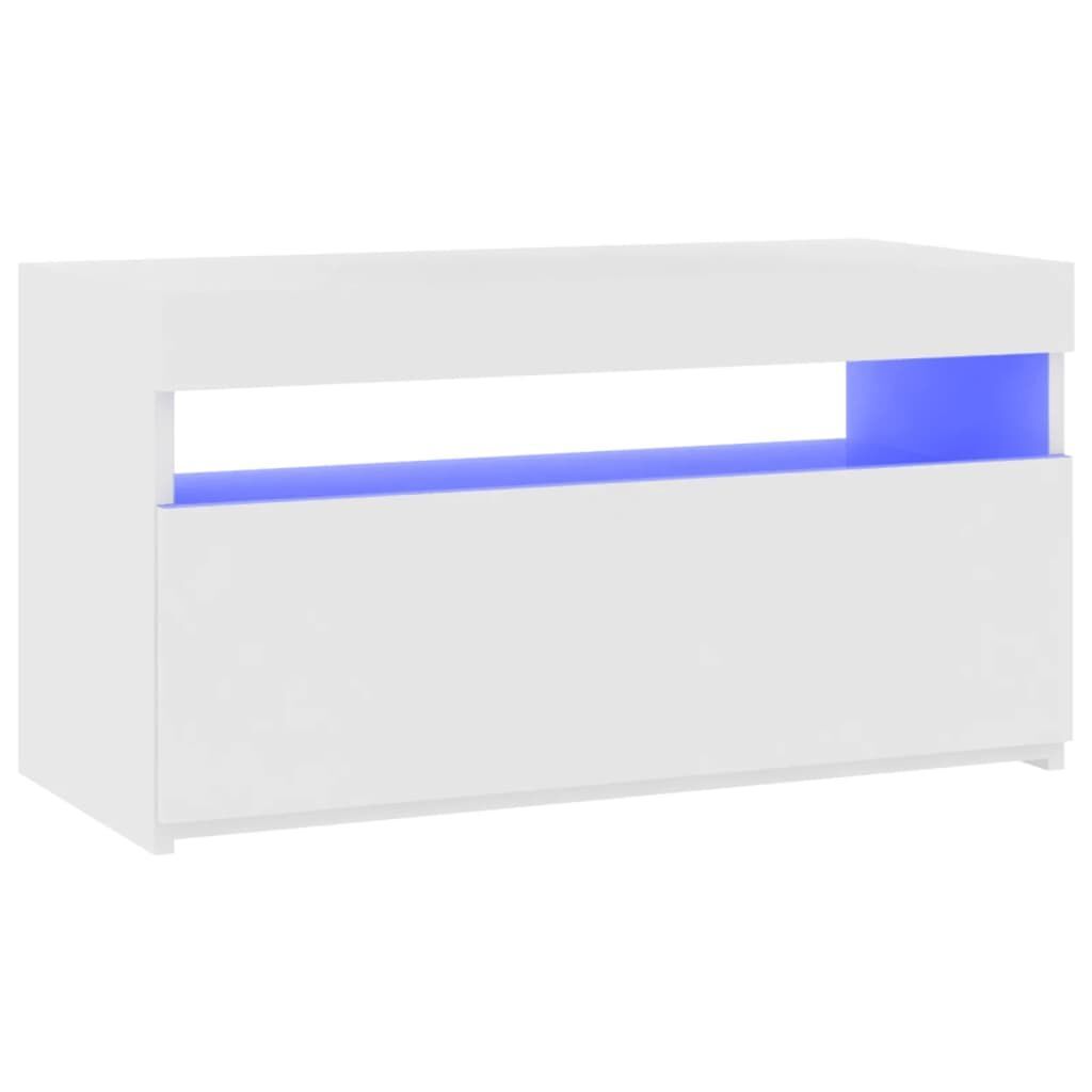 TV Cabinet with LED Lights White 75x35x40 cm Price