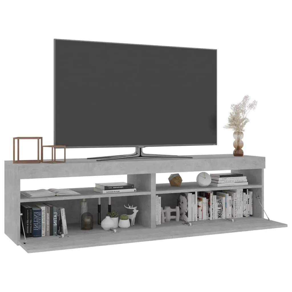 TV Cabinets 2 pcs with LED Lights Concrete Grey 75x35x40 cm Price