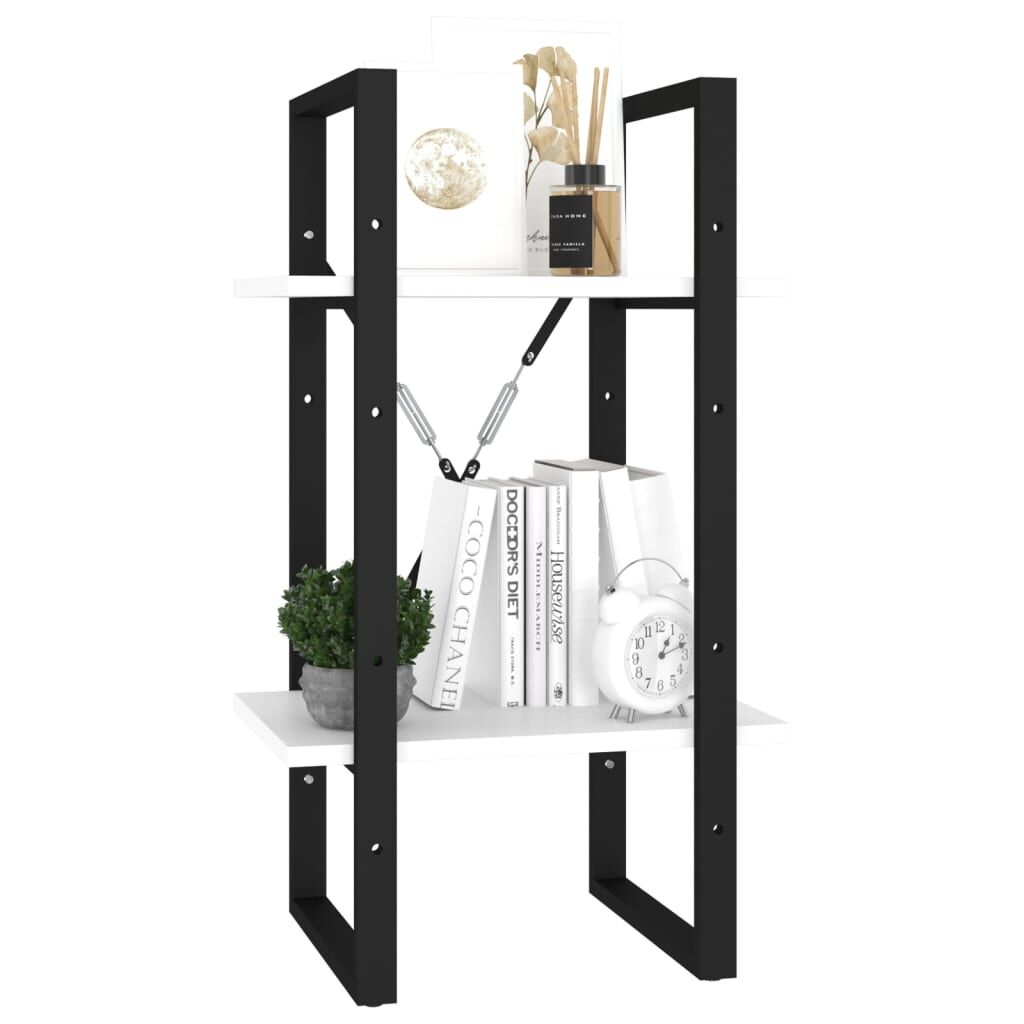 2-Tier Book Cabinet White 40x30x70 cm Engineered Wood Price