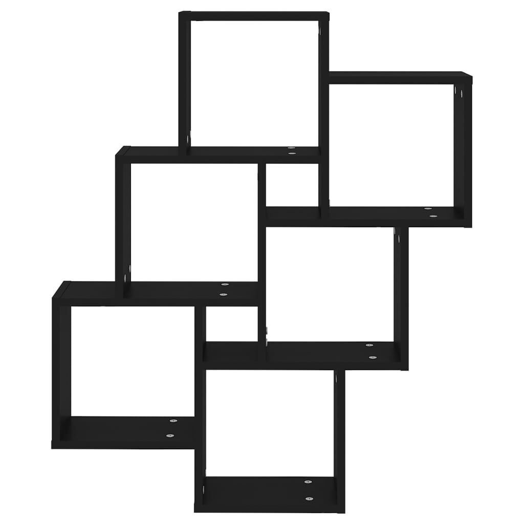 Wall Cube Shelf Black 78x15x93 cm Engineered Wood Price