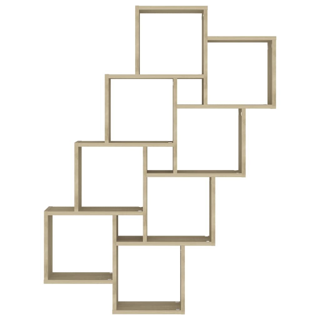 Wall Cube Shelf Sonoma Oak 90x15x119 cm Engineered Wood Price