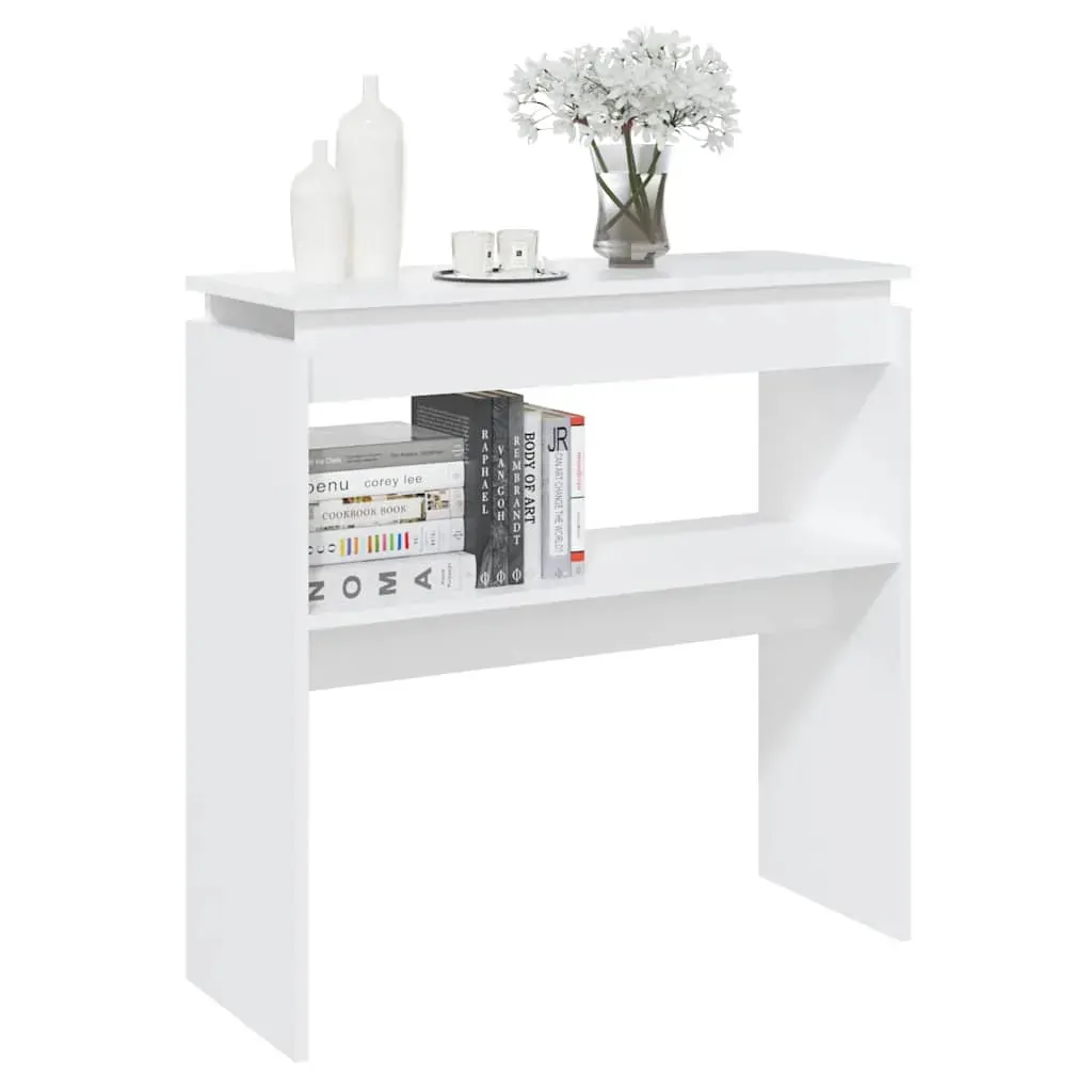Console Table White 80x30x80 cm Engineered Wood Price