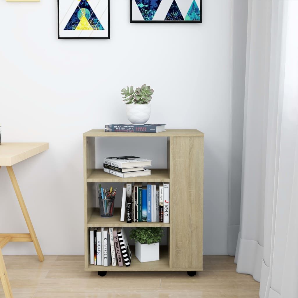 Rolling Cabinet Sonoma Oak 60x35x75 cm Engineered Wood Price