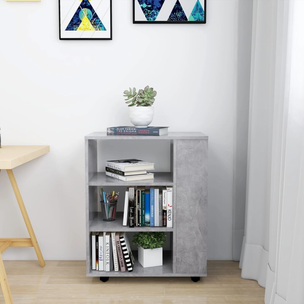 Rolling Cabinet Concrete Grey 60x35x75 cm Engineered Wood Price