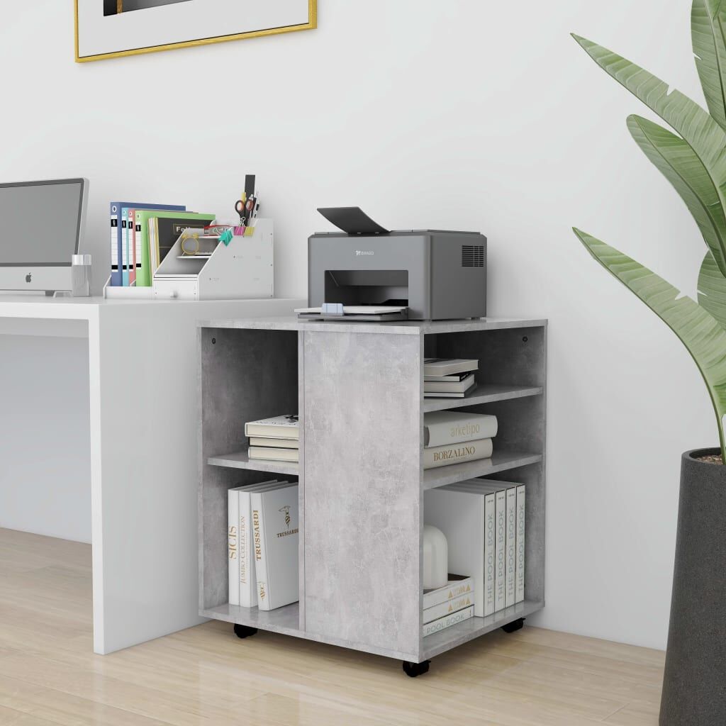Rolling Cabinet Concrete Grey 60x53x72 cm Engineered Wood Price