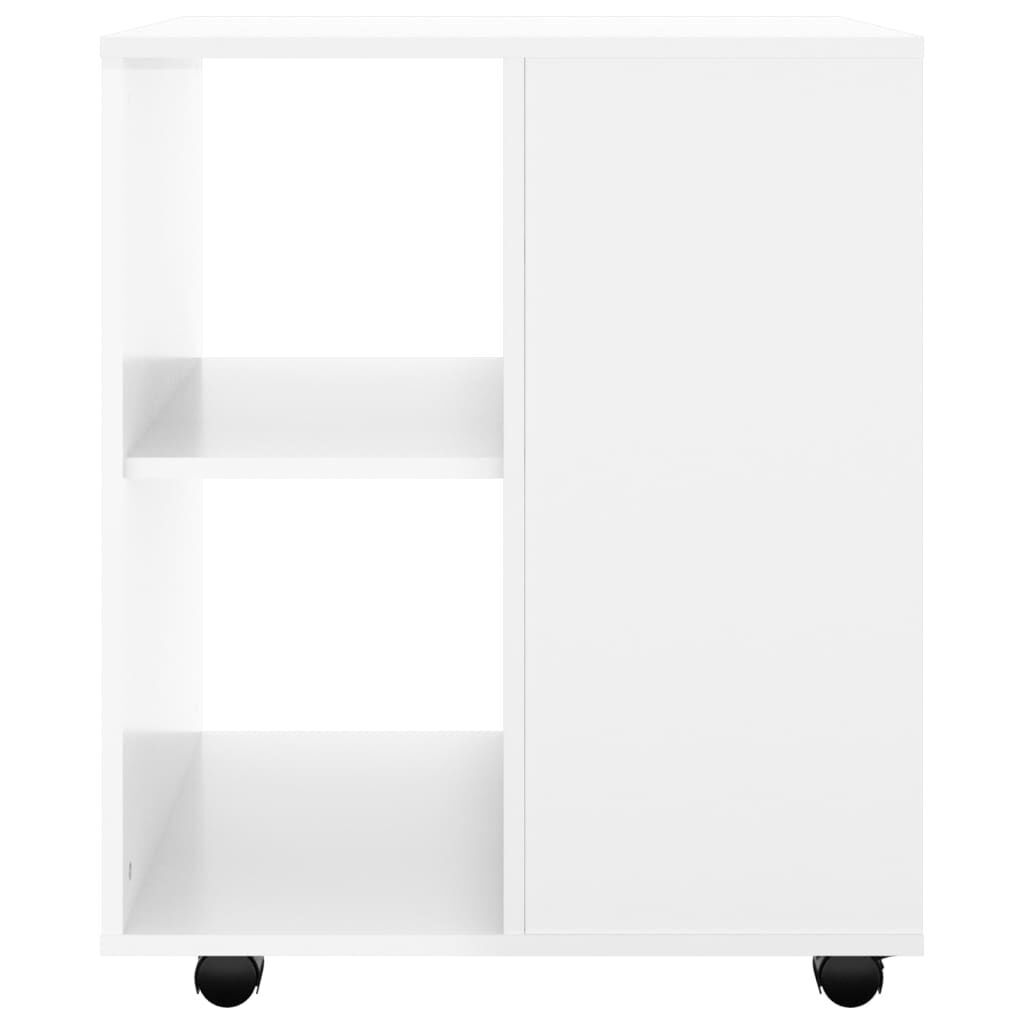 Rolling Cabinet High Gloss White 60x53x72 cm Engineered Wood Price