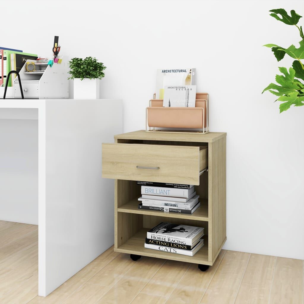 Rolling Cabinet Sonoma Oak 46x36x59 cm Engineered Wood Price