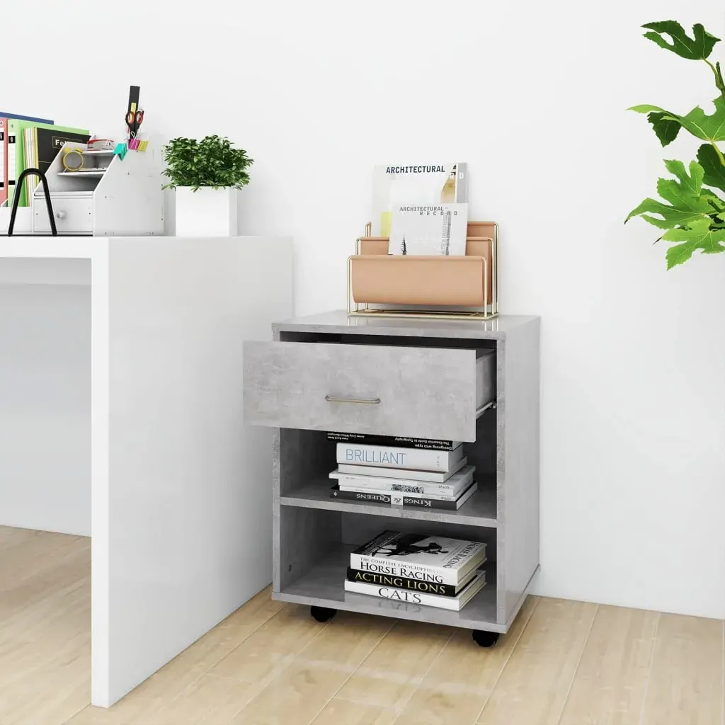 Rolling Cabinet Concrete Grey 46x36x59 cm Engineered Wood Price