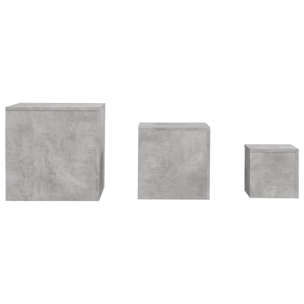 Side Tables 3 pcs Concrete Grey Engineered Wood Price