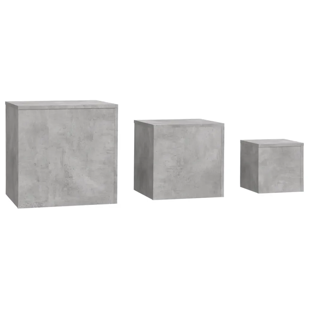 Side Tables 3 pcs Concrete Grey Engineered Wood Price