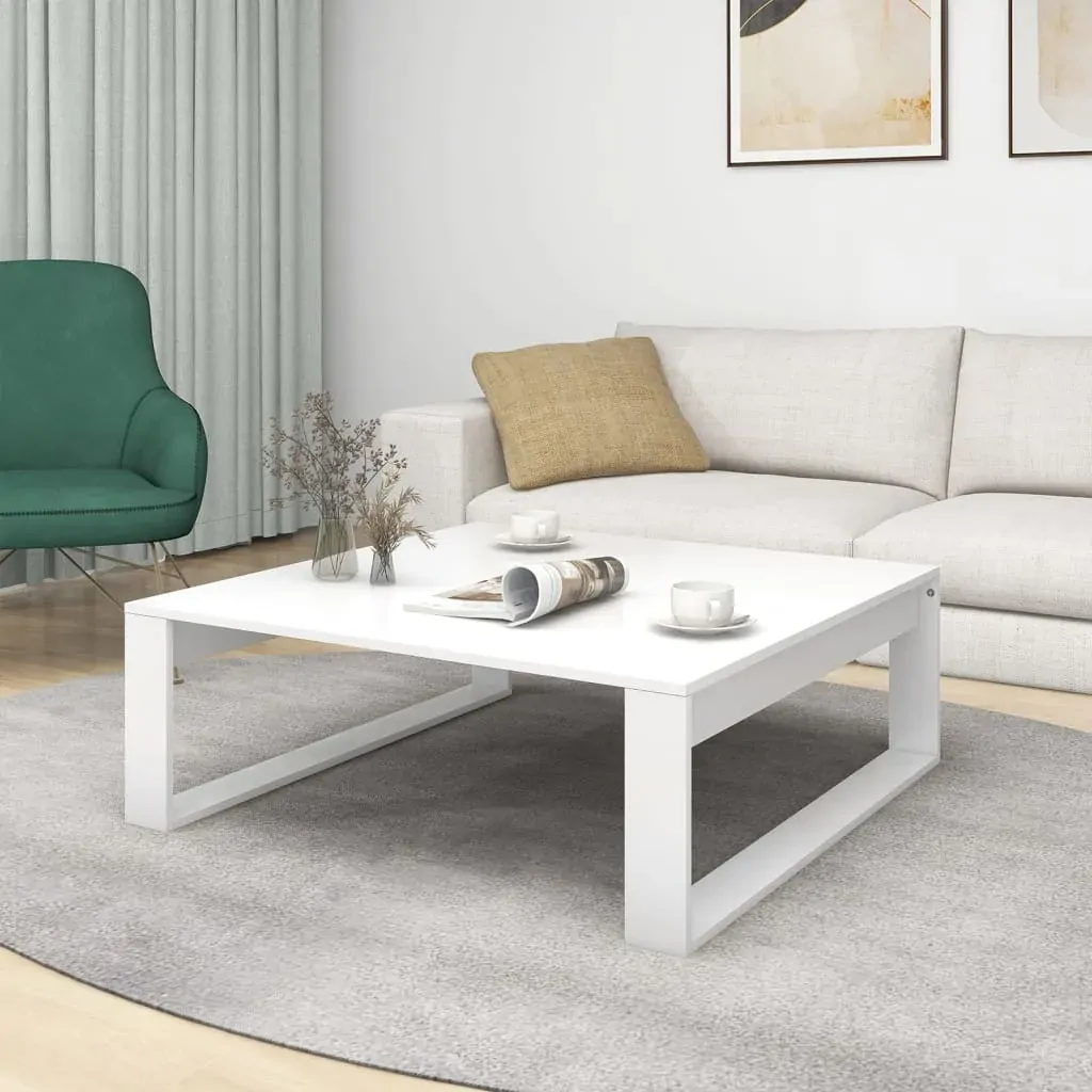 Coffee Table White 100x100x35 cm Engineered Wood Price