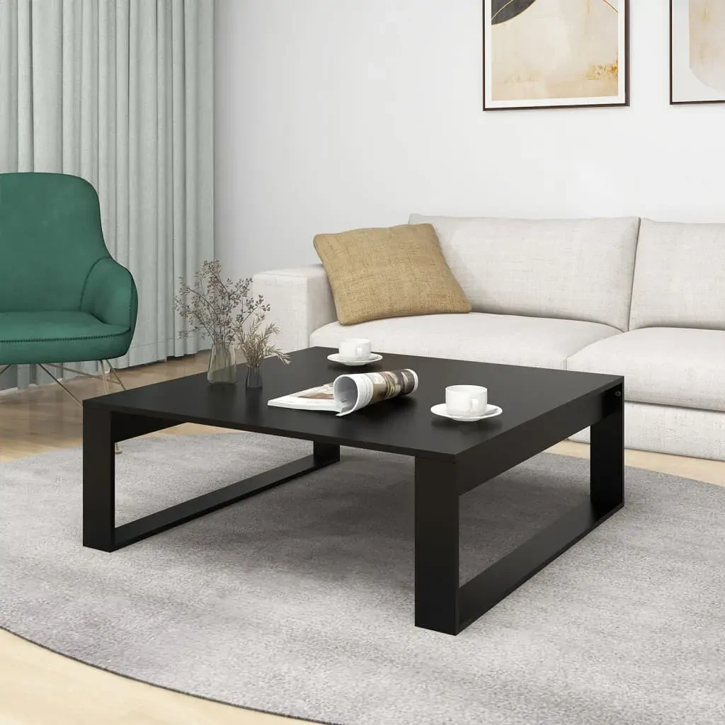 Coffee Table Black 100x100x35 cm Engineered Wood Price