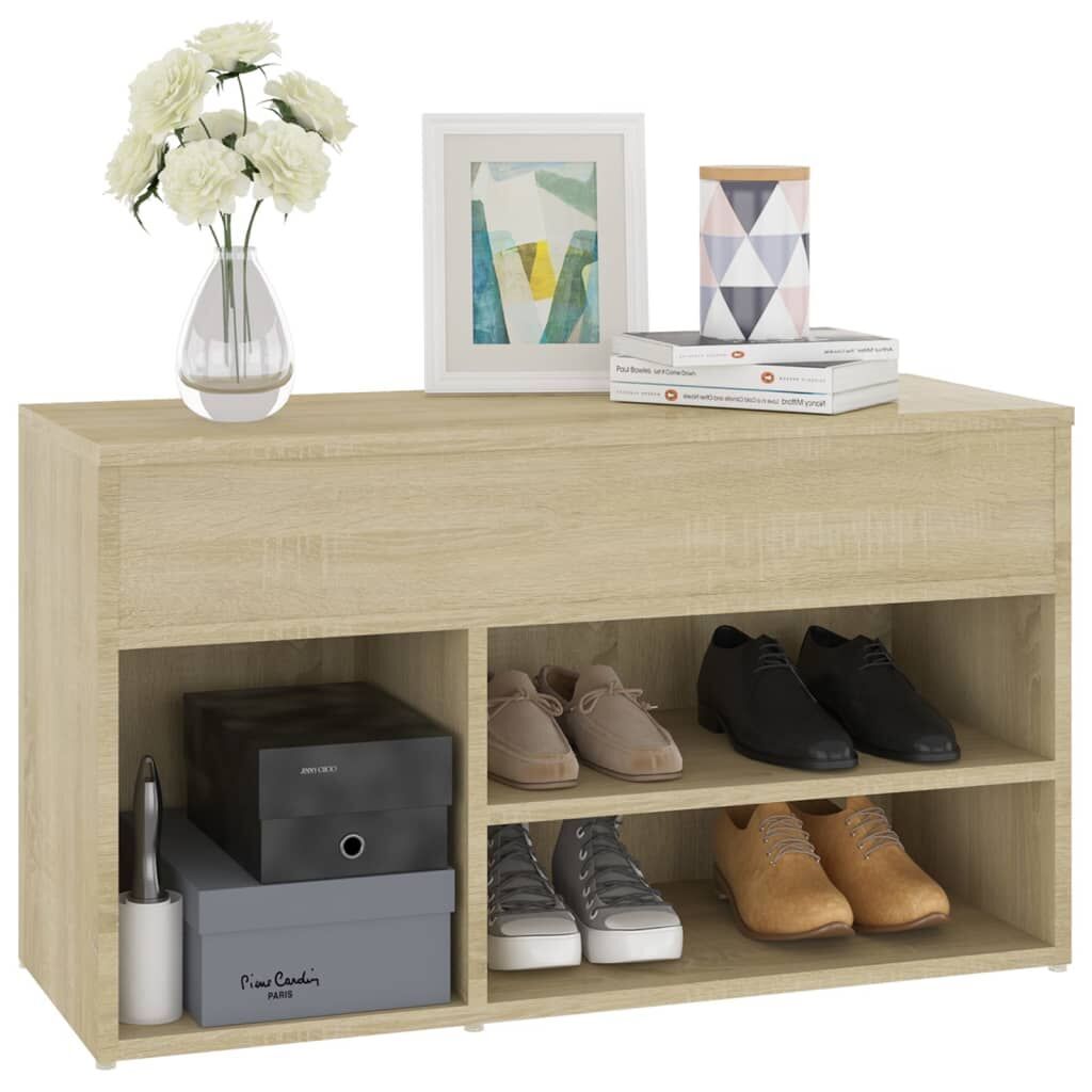 Shoe Bench Sonoma Oak 80x30x45 cm Engineered Wood Price