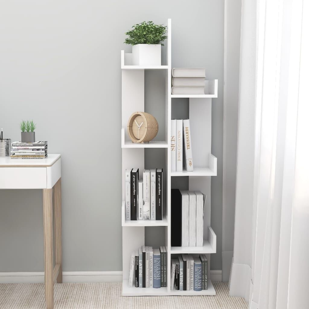 Book Cabinet White 48x25.5x140 cm Engineered Wood Price